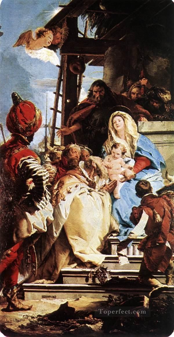 東方賢者ジョヴァンニ・バッティスタ・ティエポロの崇拝油絵